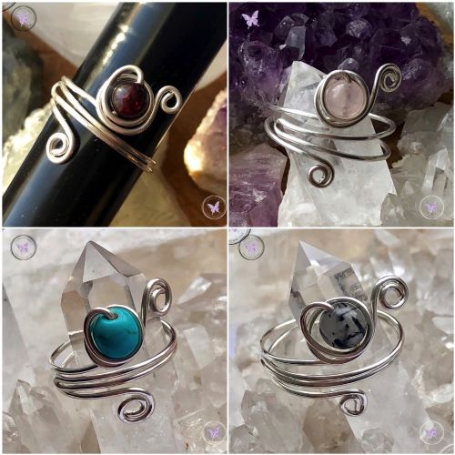 Lepidolite Sterling Silver Wire Wrapped Ring